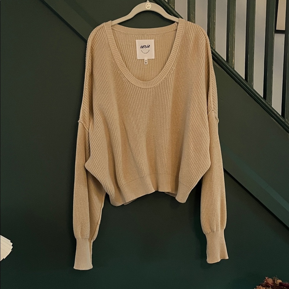 Aerie Knit Drop Shoulder Cozy Sweater